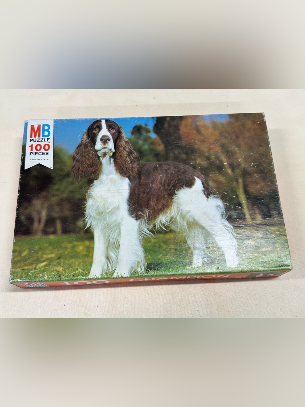 MB 100-Piece 1976 Springtime Springer Spaniel Puzzle -